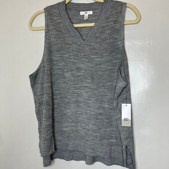 BP‎ Womens Sleeveless Sweater Top V Neck Knit Gray Size Small - Picture 1 of 11